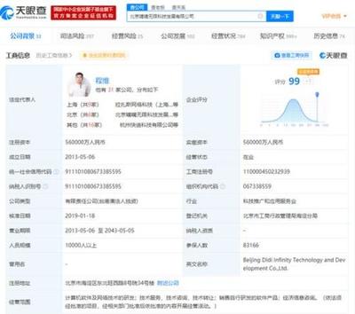 滴滴关联公司申请‘滴滴外卖’商标，布局网络技术转让新领域